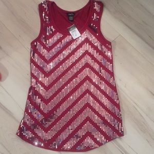 Burgundy sequin tank